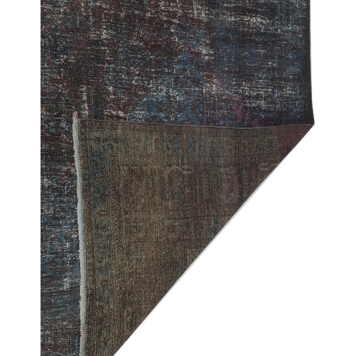 Pacific Overdyed 42372 Teal Blue Transitional Hand Knotted Rug