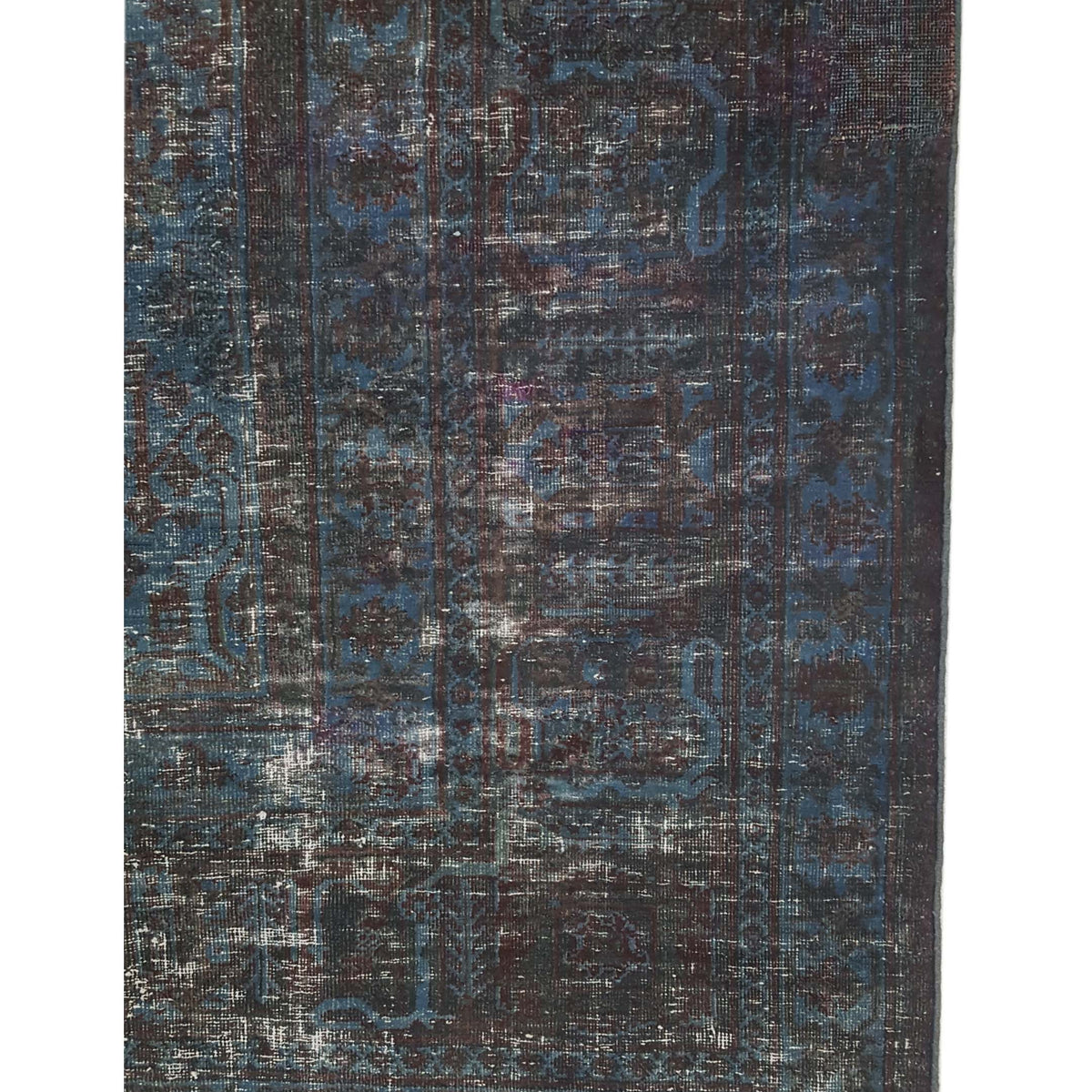 Pacific Overdyed 42372 Teal Blue Transitional Hand Knotted Rug