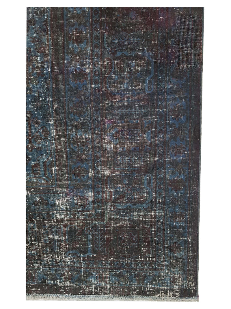Pacific Overdyed 42372 Teal Blue Transitional Hand Knotted Rug