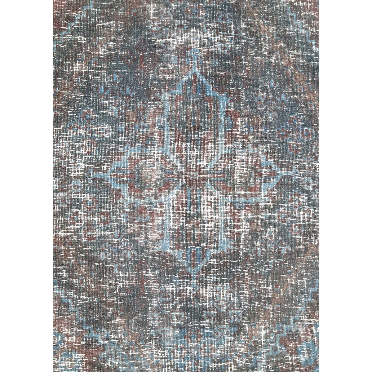 Pacific Overdyed 42372 Teal Blue Transitional Hand Knotted Rug
