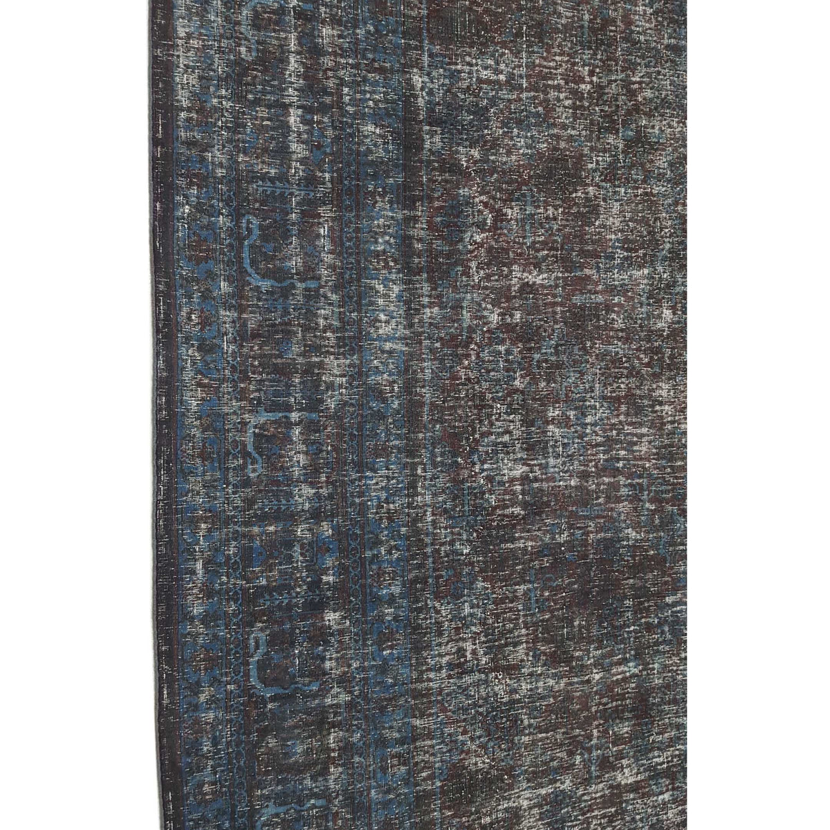 Pacific Overdyed 42372 Teal Blue Transitional Hand Knotted Rug