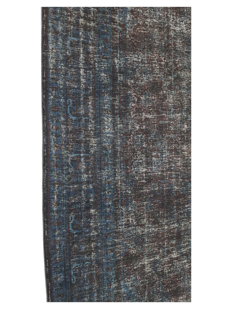 Pacific Overdyed 42372 Teal Blue Transitional Hand Knotted Rug