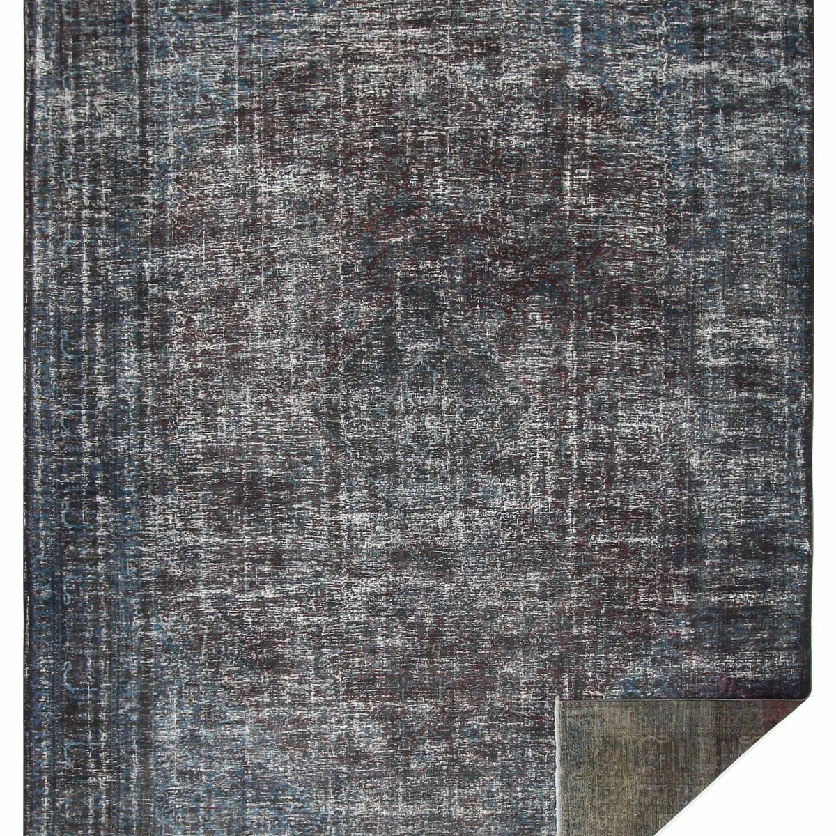 Pacific Overdyed 42372 Teal Blue Transitional Hand Knotted Rug