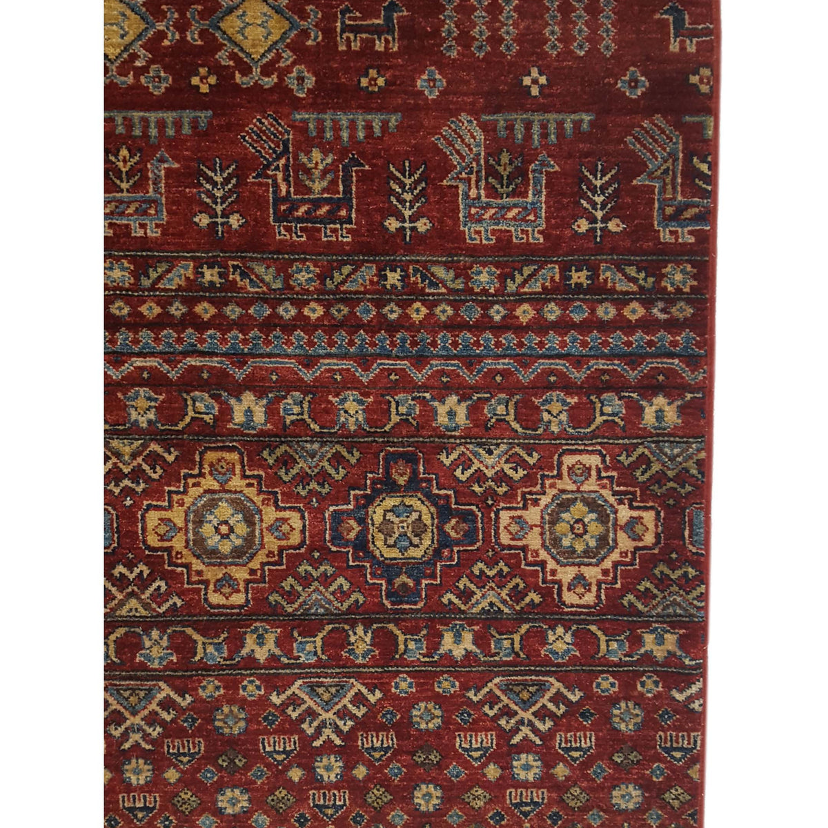 Pacific Khorgeen 42378 Red Red Transitional Hand Knotted Rug