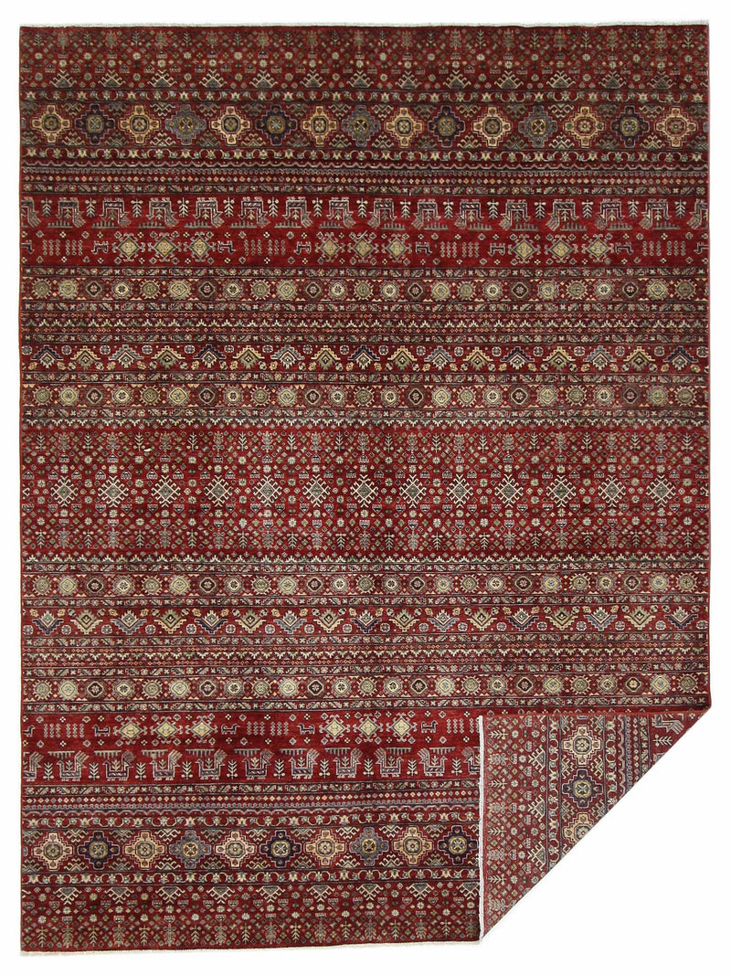 Pacific Khorgeen 42378 Red Red Transitional Hand Knotted Rug