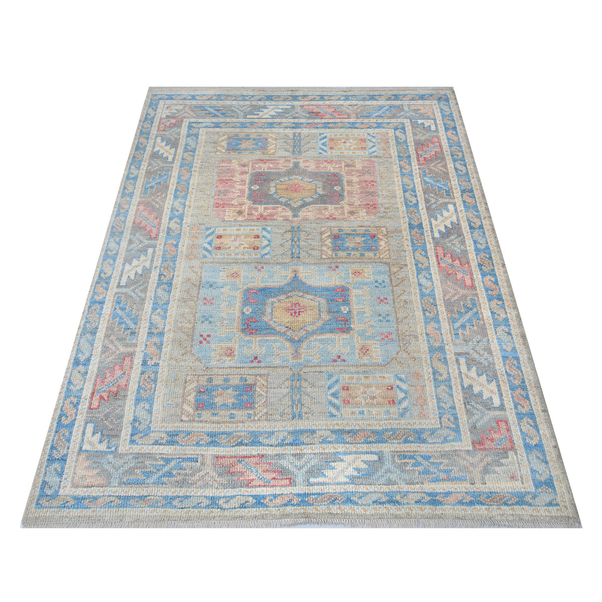 Pacific Ushak Wool Weft 42388 Grey Dk.Grey Transitional Hand Knotted Rug