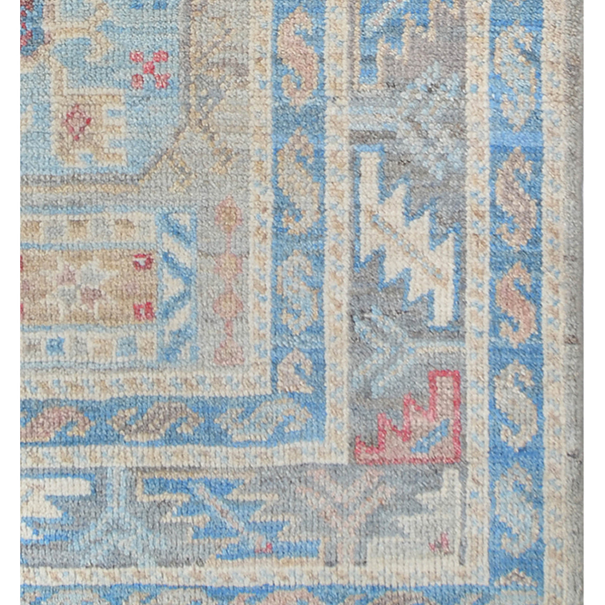 Pacific Ushak Wool Weft 42388 Grey Dk.Grey Transitional Hand Knotted Rug