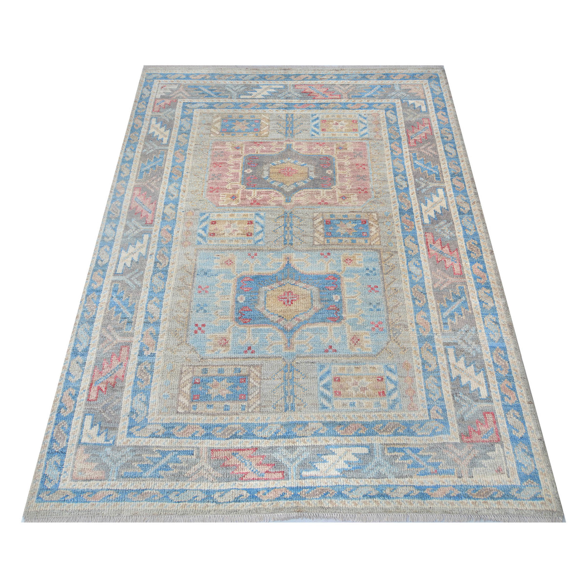 Pacific Ushak Wool Weft 42389 Grey Dk.Grey Transitional Hand Knotted Rug
