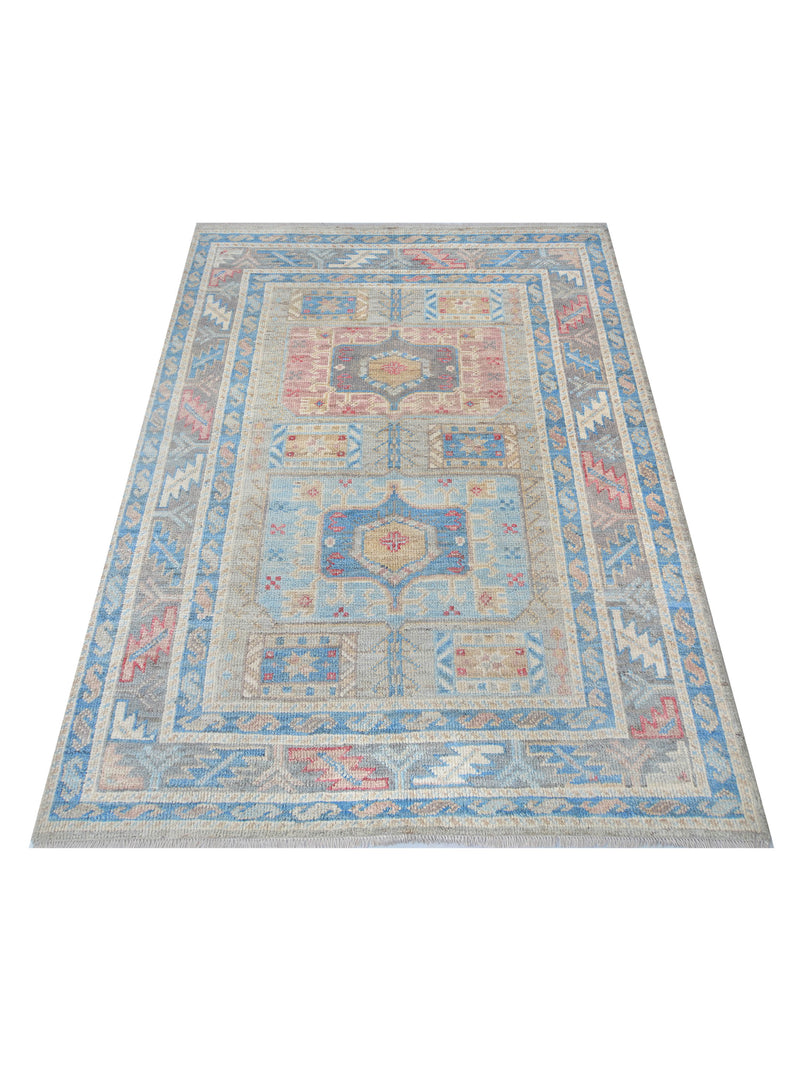 Pacific Ushak Wool Weft 42389 Grey Dk.Grey Transitional Hand Knotted Rug