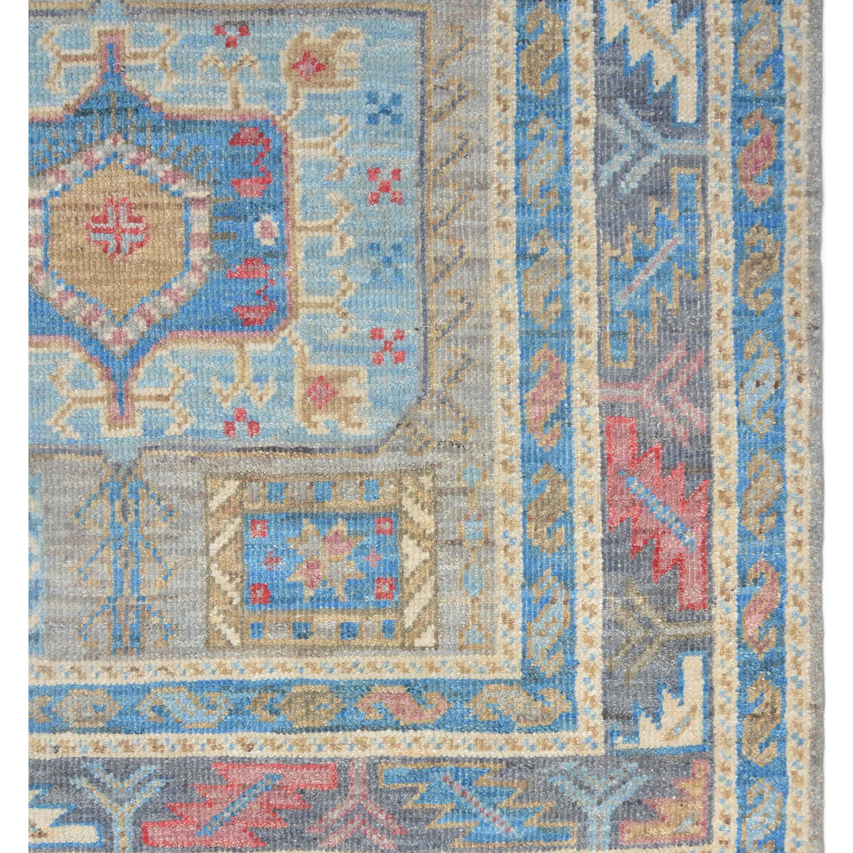 Pacific Ushak Wool Weft 42389 Grey Dk.Grey Transitional Hand Knotted Rug