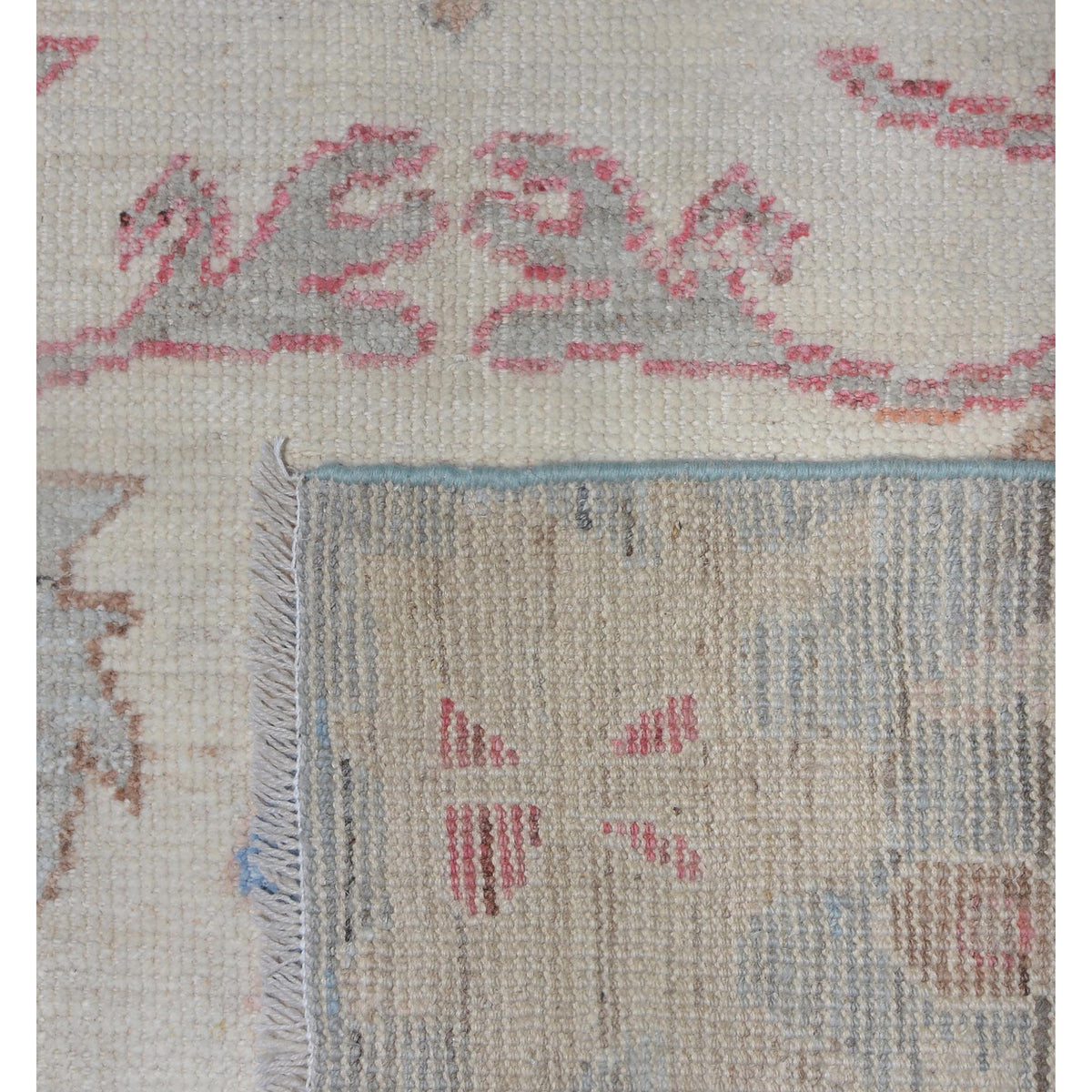 Pacific Ushak Wool Weft 42390 Ivory Grey Transitional Hand Knotted Rug