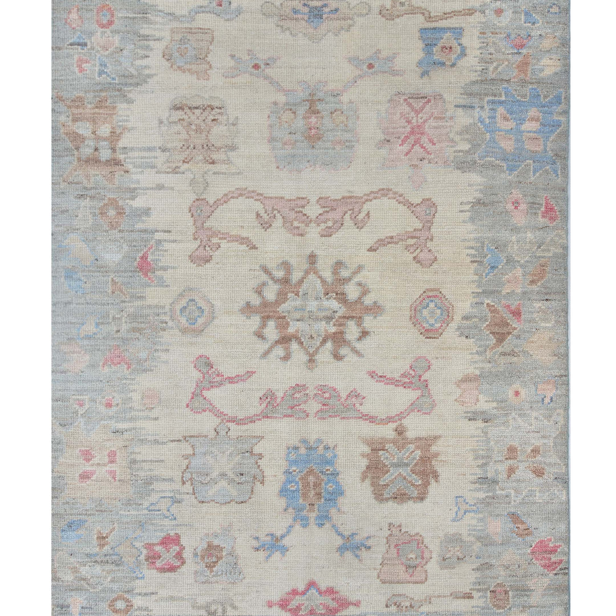 Pacific Ushak Wool Weft  Ivory Grey Transitional
