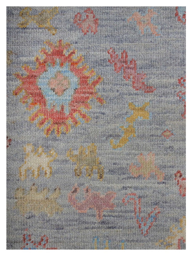 Pacific Ushak Wool Weft 42391 Grey Ivory Transitional Hand Knotted Rug