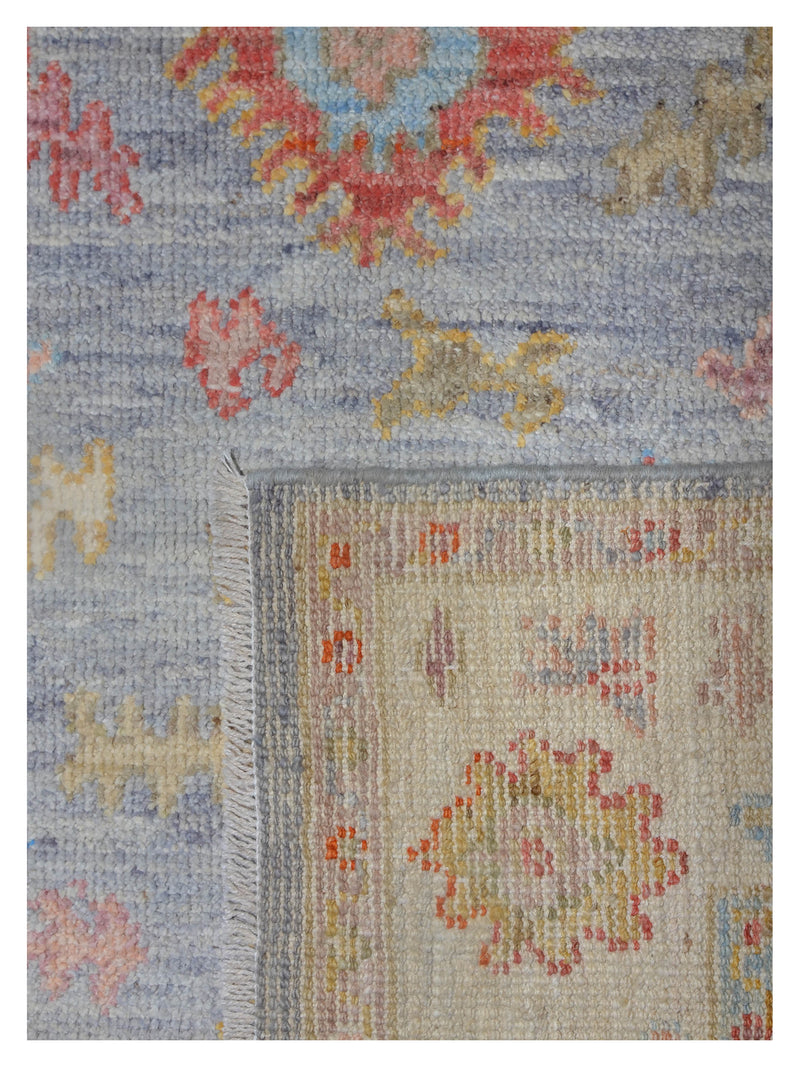 Pacific Ushak Wool Weft 42391 Grey Ivory Transitional Hand Knotted Rug