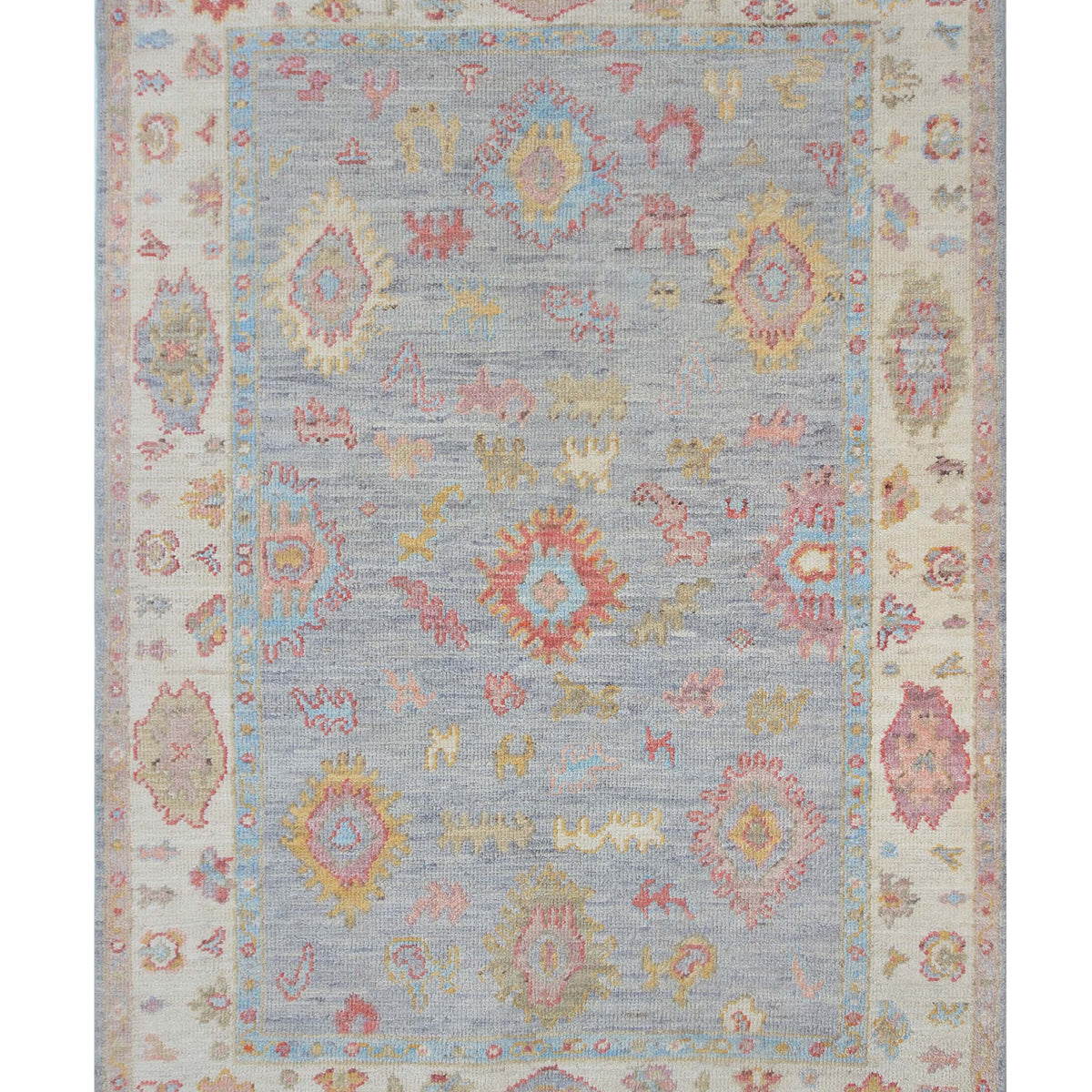 Pacific Ushak Wool Weft  Grey Ivory Transitional