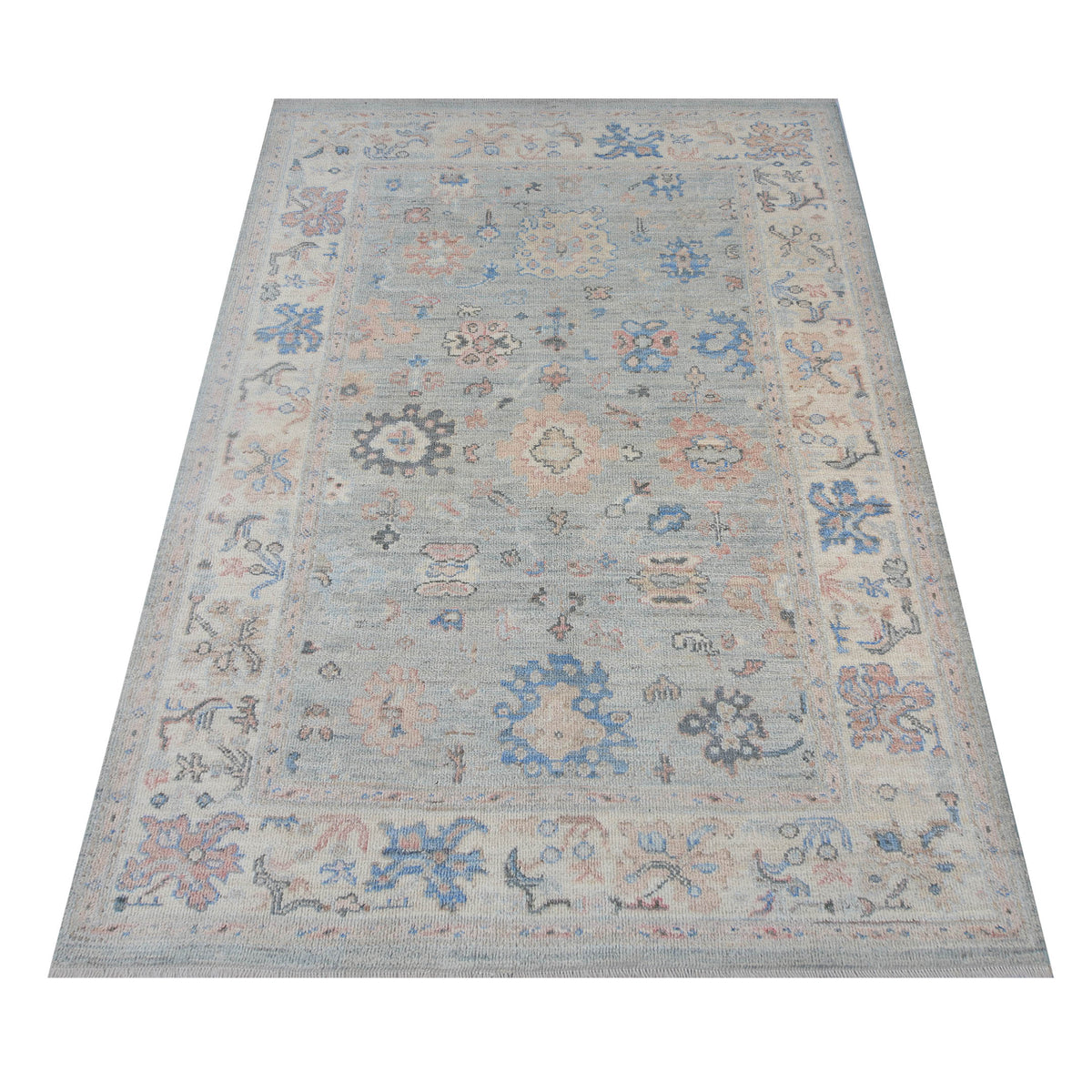 Pacific Ushak 42392 Grey Ivory Transitional Hand Knotted Rug