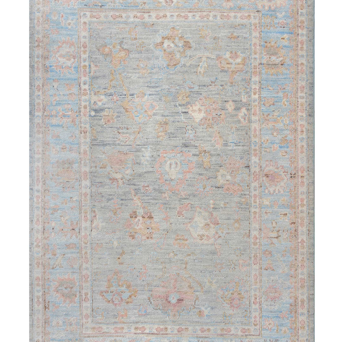 Pacific Ushak Wool Weft  Grey Lt.Blue Transitional