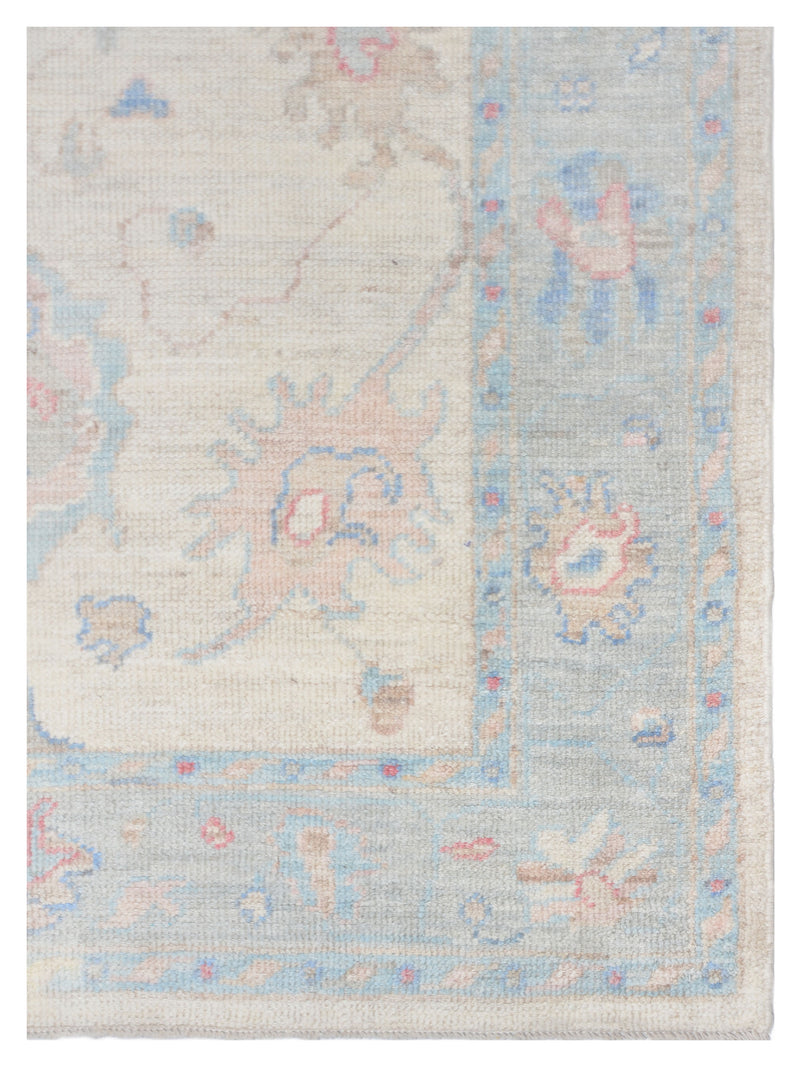 Pacific Ushak Wool Weft 42398 Ivory Grey Transitional Hand Knotted Rug