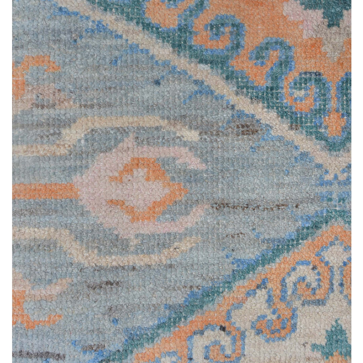 Pacific Ushak Wool Weft 42399 Grey Blue Transitional Hand Knotted Rug