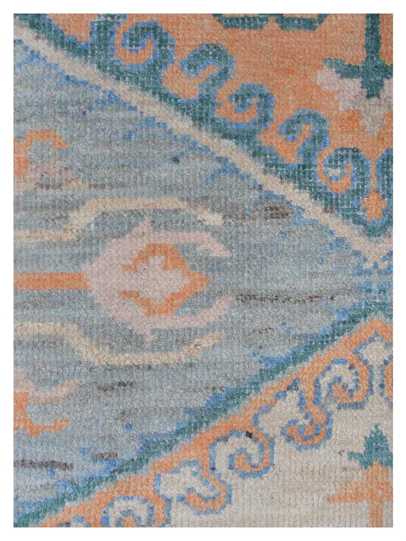 Pacific Ushak Wool Weft 42399 Grey Blue Transitional Hand Knotted Rug