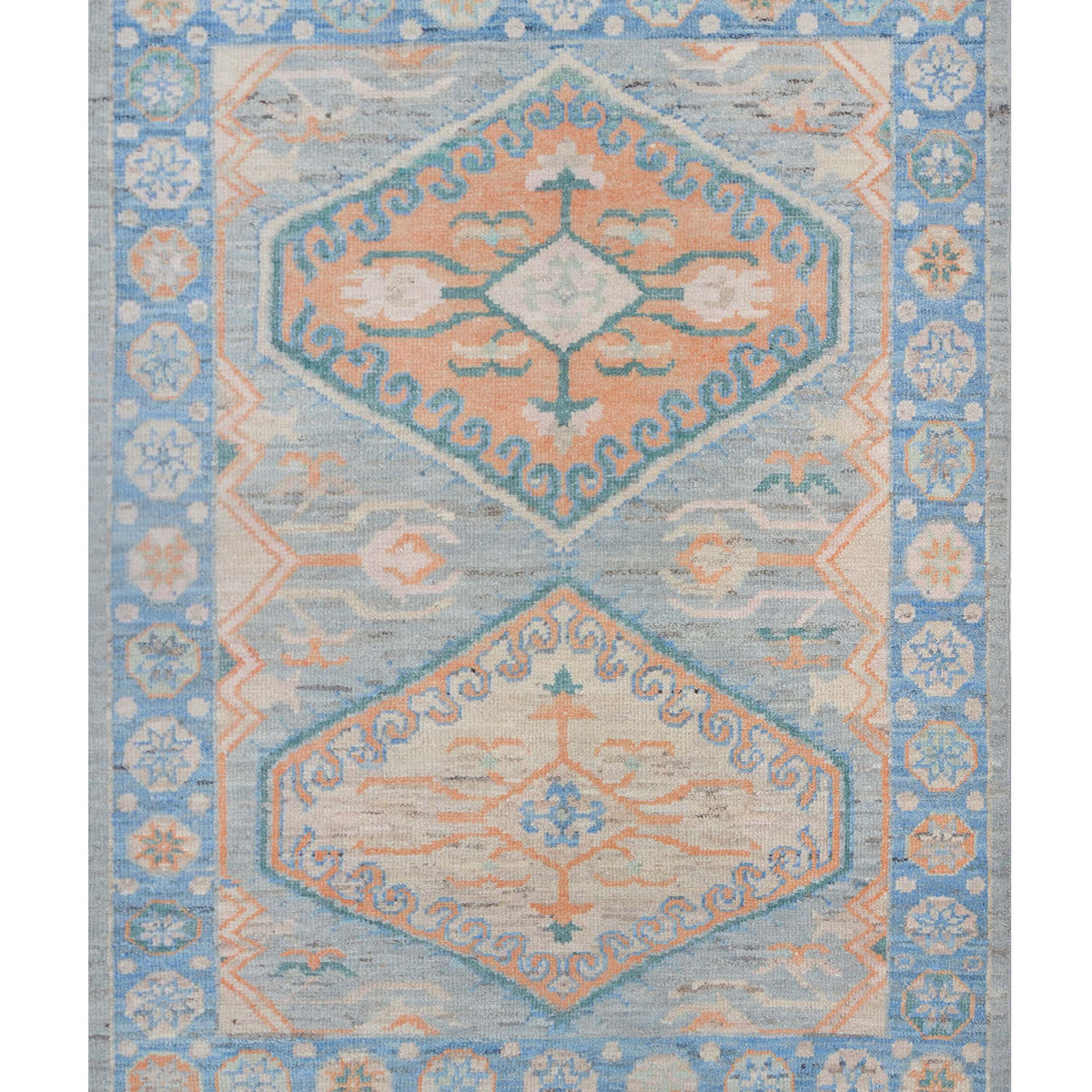 Pacific Ushak Wool Weft  Grey Blue Transitional