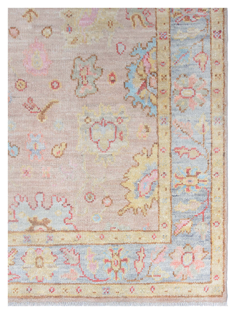 Pacific Ushak Wool Weft 42401 Beige Grey Transitional Hand Knotted Rug