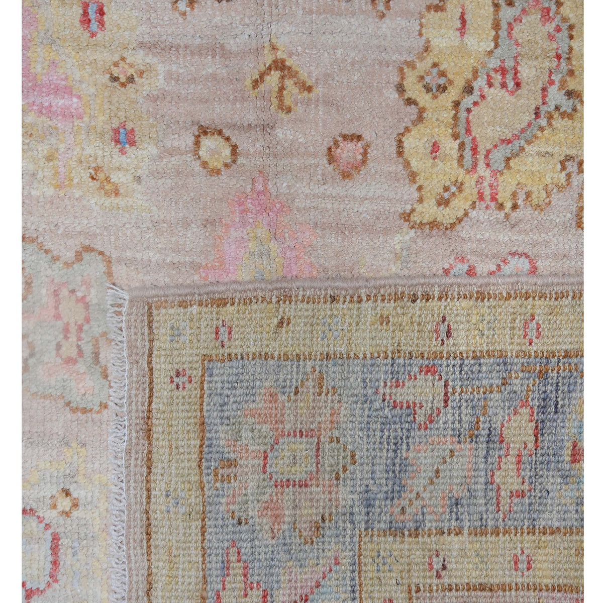 Pacific Ushak Wool Weft 42401 Beige Grey Transitional Hand Knotted Rug