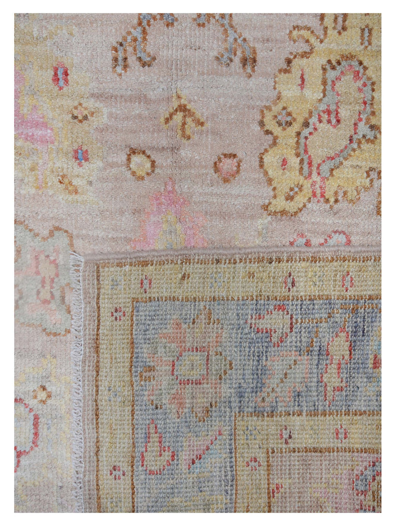 Pacific Ushak Wool Weft 42401 Beige Grey Transitional Hand Knotted Rug