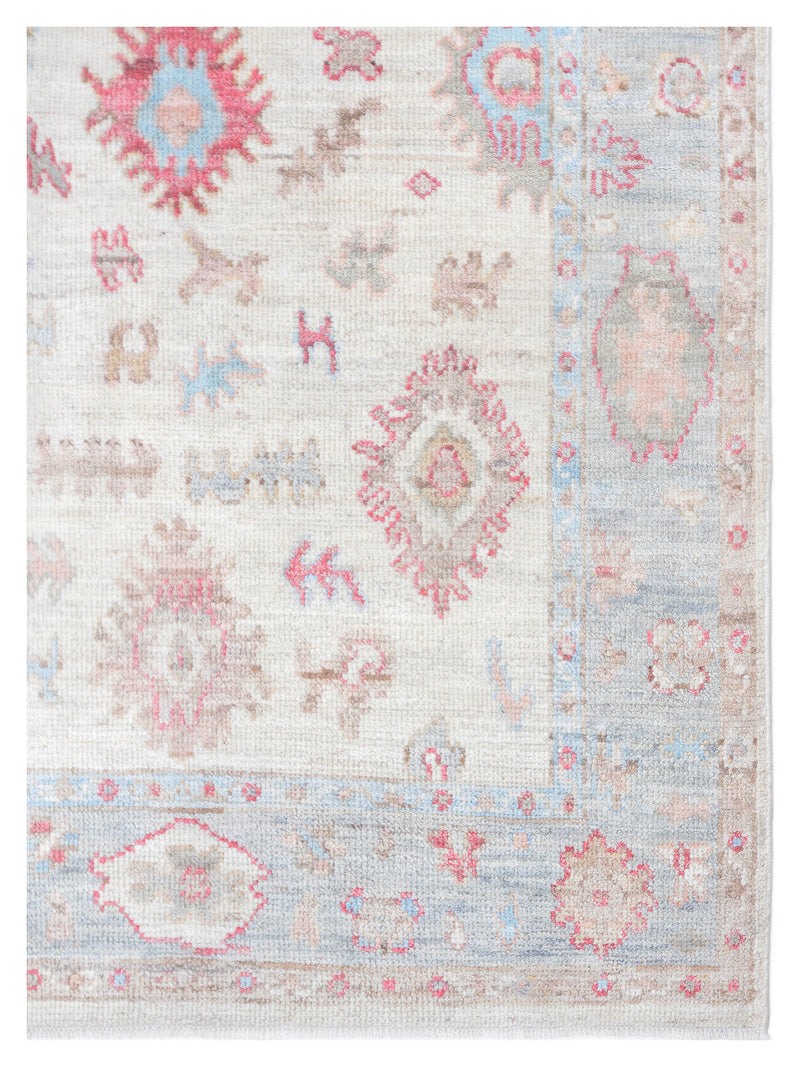 Pacific Ushak Wool Weft 42402 Ivory Grey Transitional Hand Knotted Rug