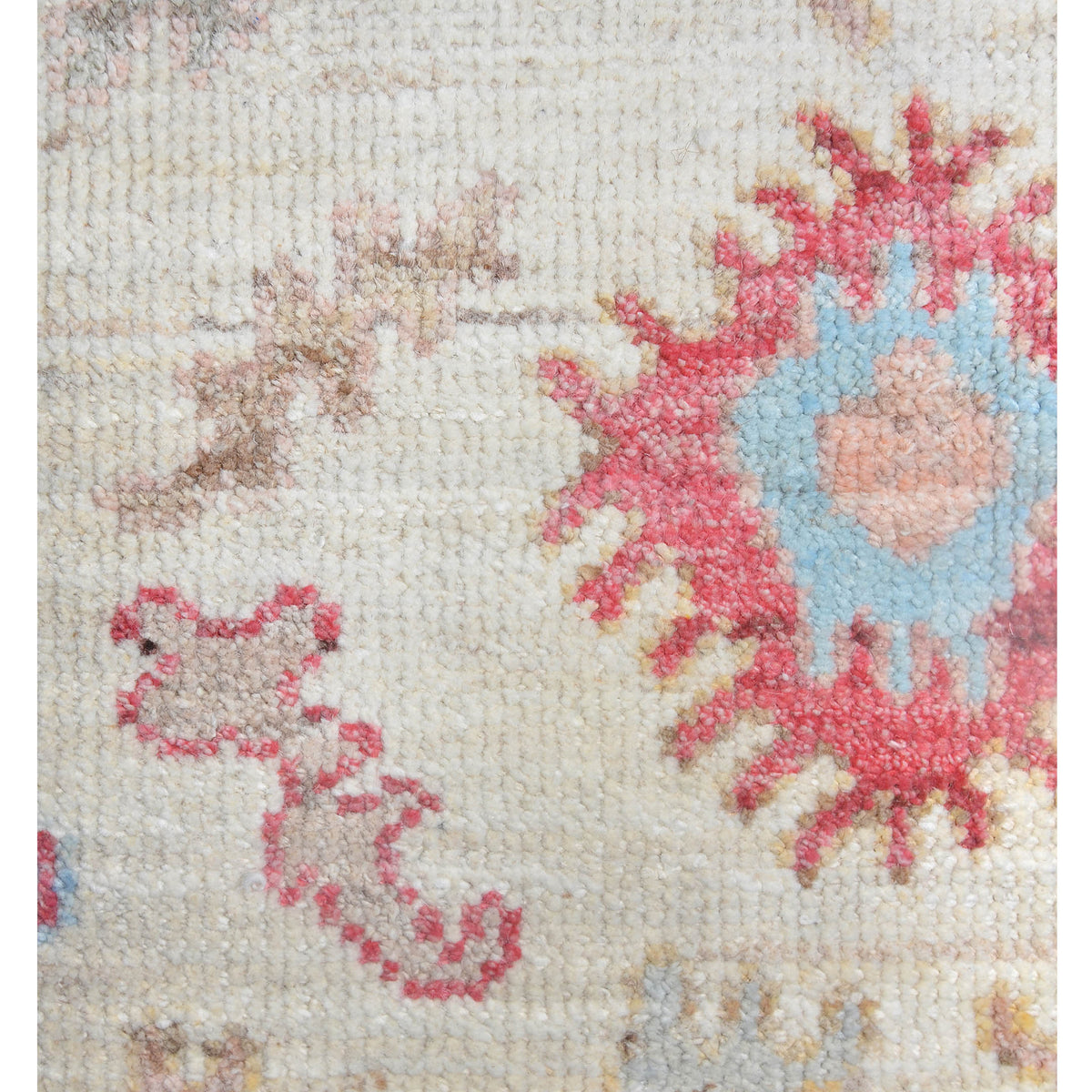 Pacific Ushak Wool Weft 42402 Ivory Grey Transitional Hand Knotted Rug