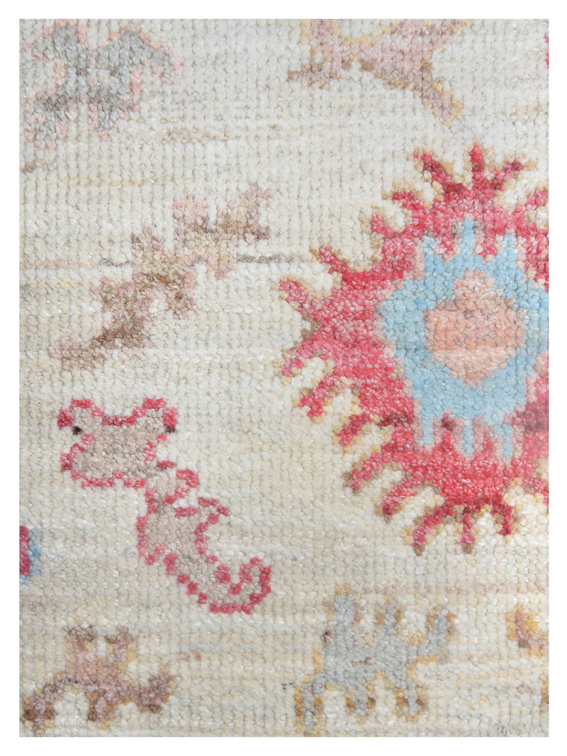 Pacific Ushak Wool Weft 42402 Ivory Grey Transitional Hand Knotted Rug