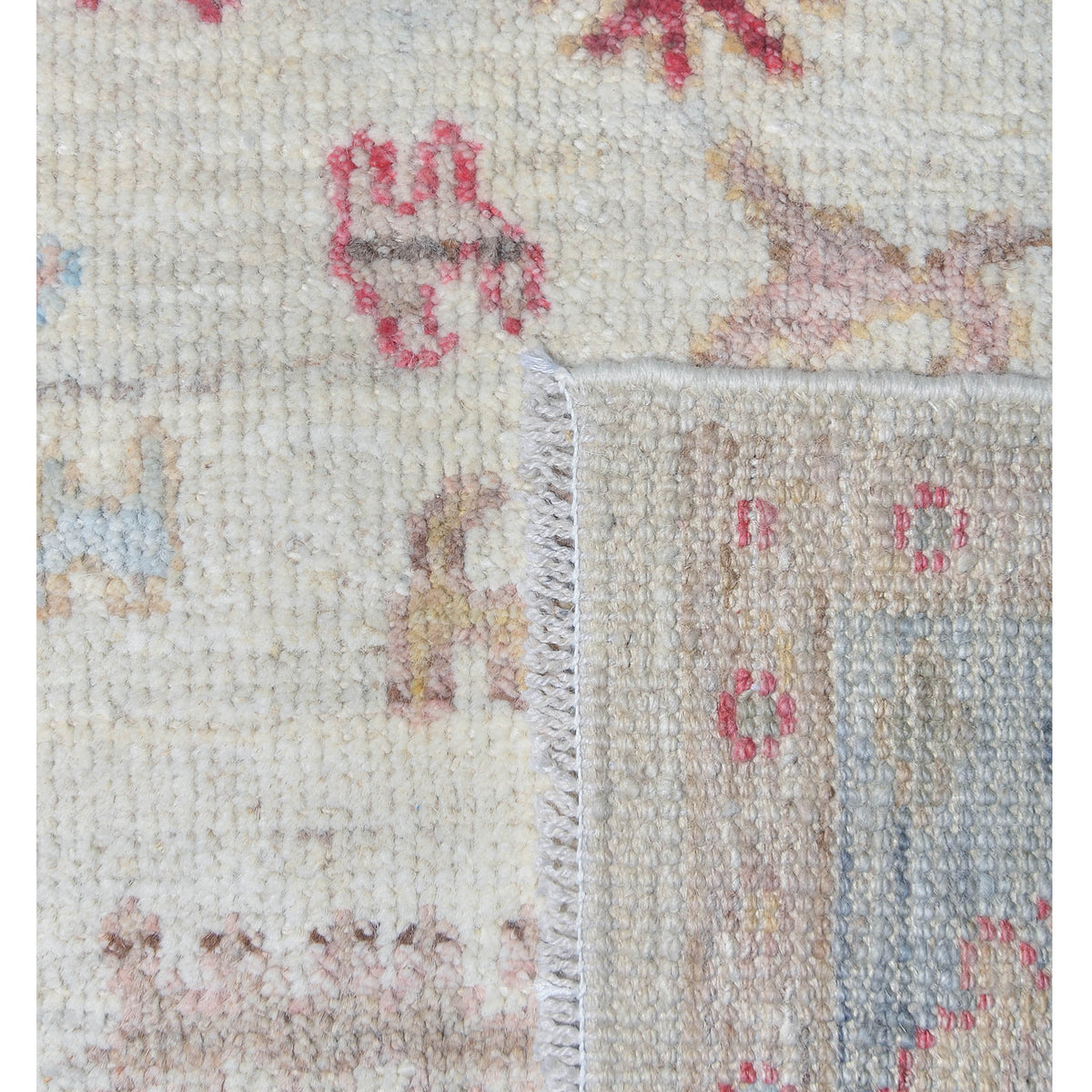 Pacific Ushak Wool Weft 42402 Ivory Grey Transitional Hand Knotted Rug
