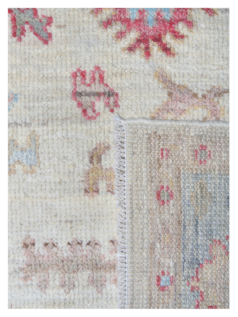 Pacific Ushak Wool Weft 42402 Ivory Grey Transitional Hand Knotted Rug