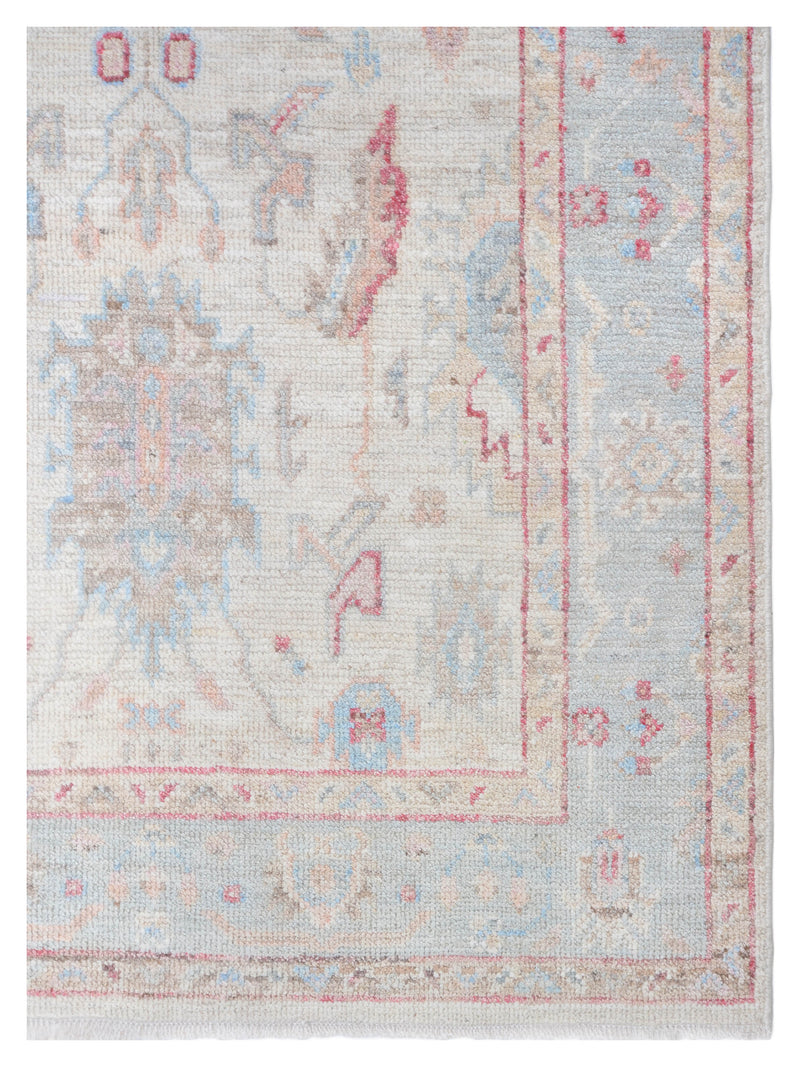Pacific Ushak Wool Weft 42403 Ivory Grey Transitional Hand Knotted Rug