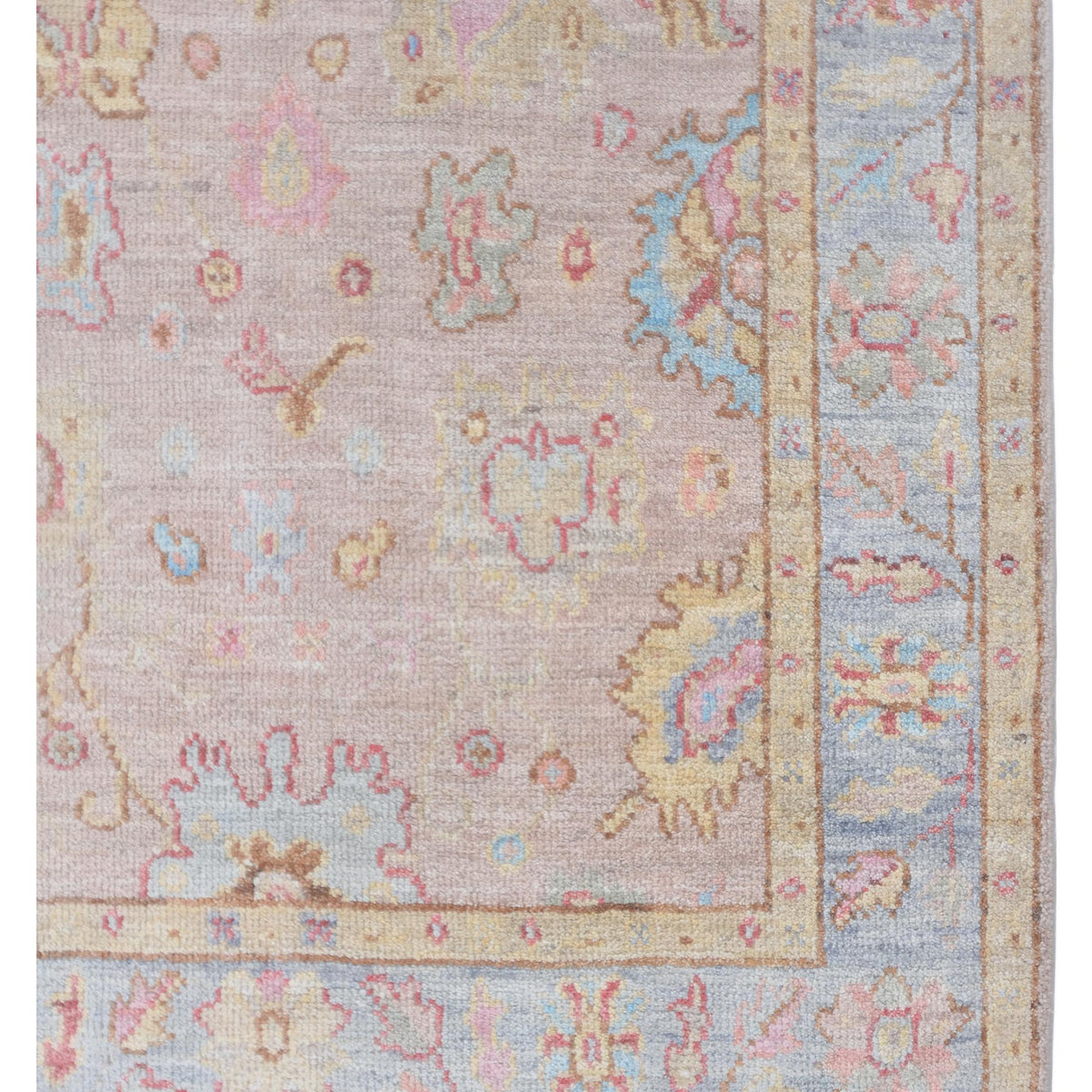 Pacific Ushak Wool Weft 42404 Beige Grey Transitional Hand Knotted Rug