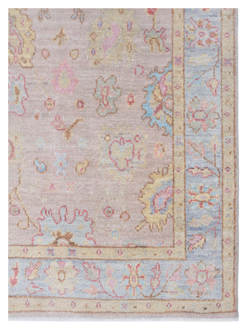 Pacific Ushak Wool Weft 42404 Beige Grey Transitional Hand Knotted Rug