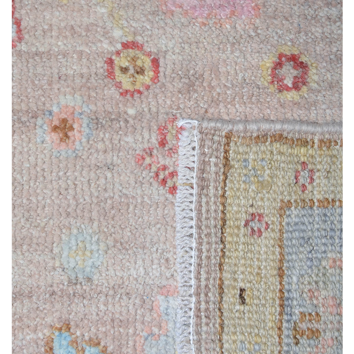 Pacific Ushak Wool Weft 42404 Beige Grey Transitional Hand Knotted Rug