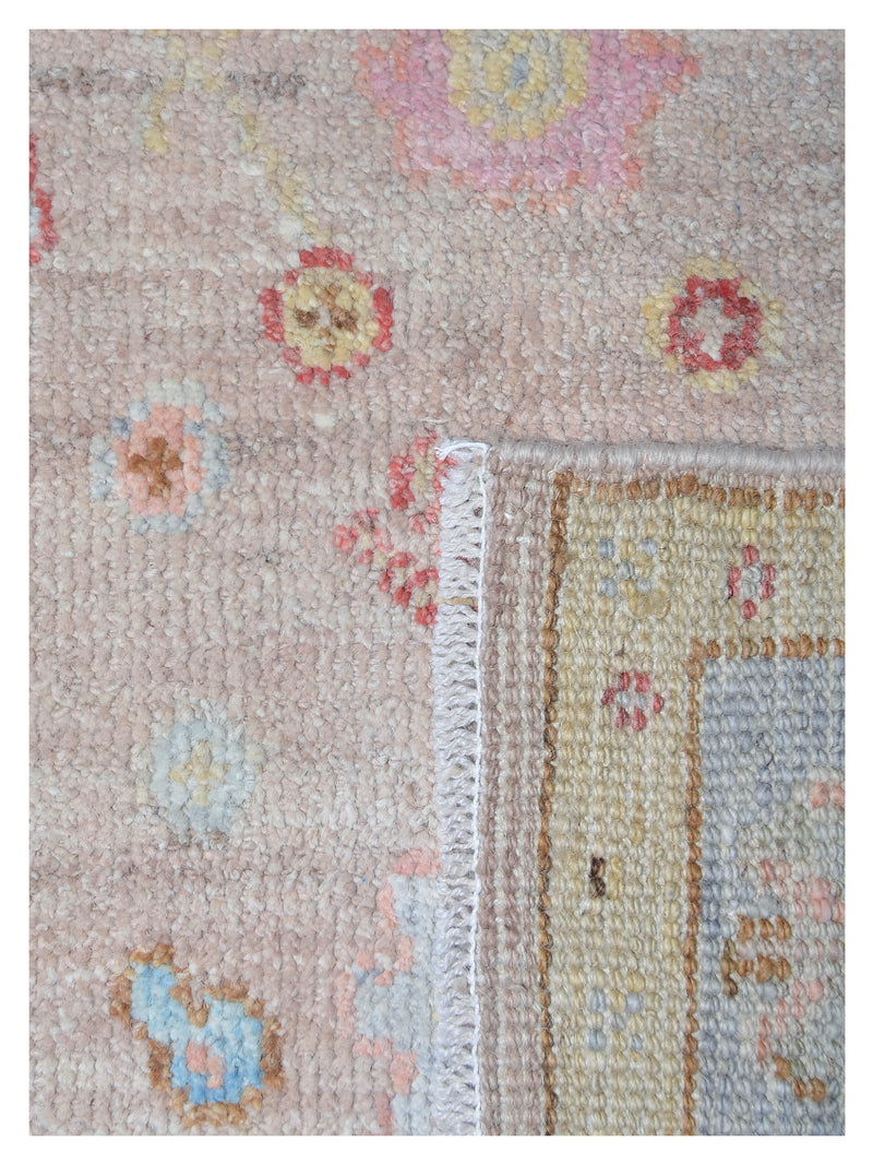 Pacific Ushak Wool Weft 42404 Beige Grey Transitional Hand Knotted Rug