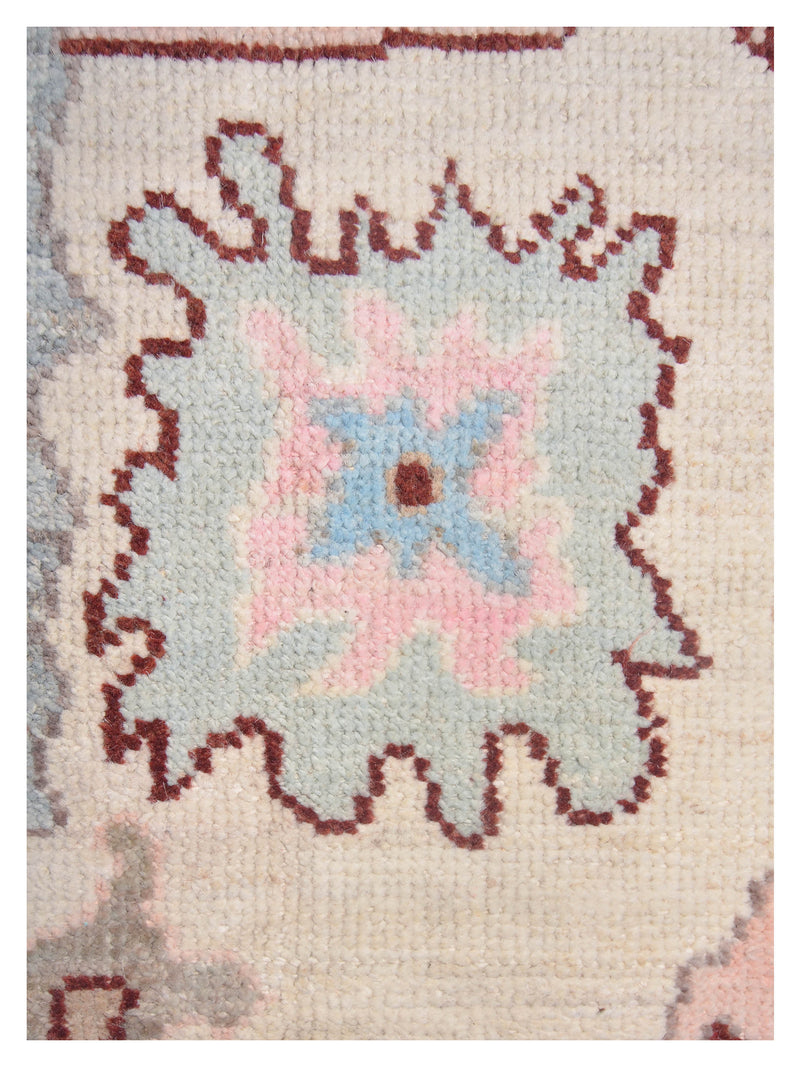 Pacific Ushak Wool Weft 42405 Ivory Grey Transitional Hand Knotted Rug