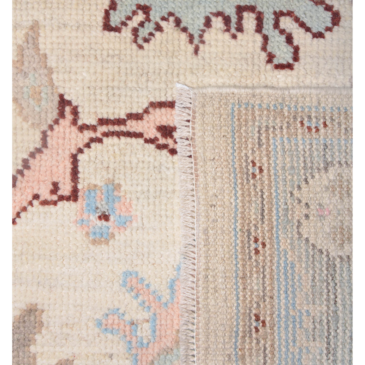 Pacific Ushak Wool Weft 42405 Ivory Grey Transitional Hand Knotted Rug