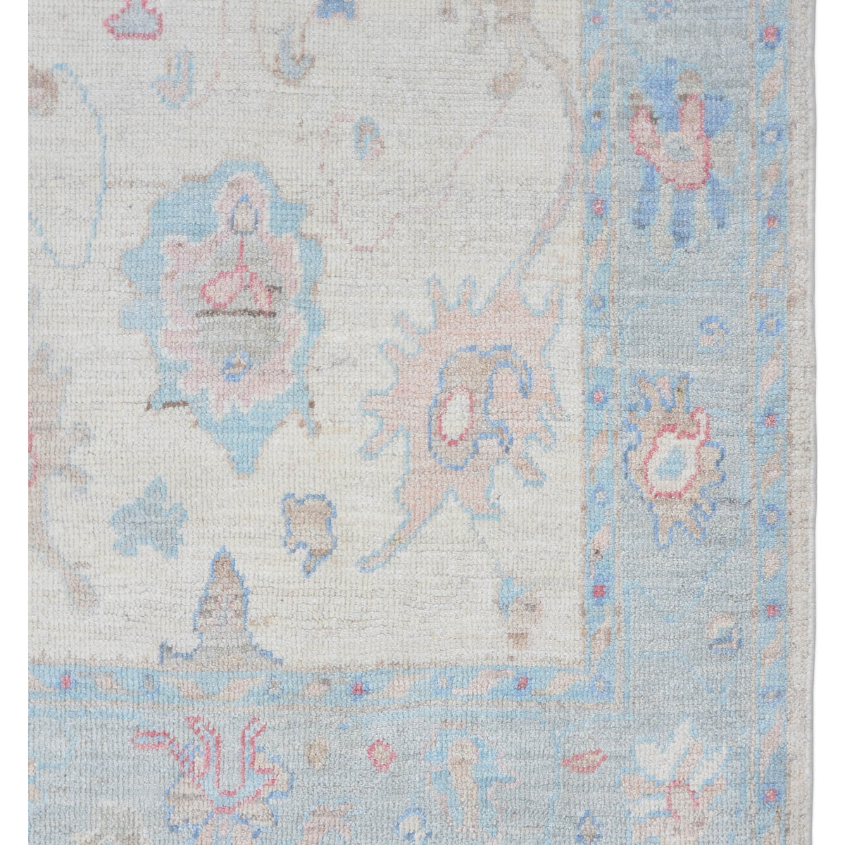 Pacific Ushak Wool Weft 42406 Ivory Grey Transitional Hand Knotted Rug