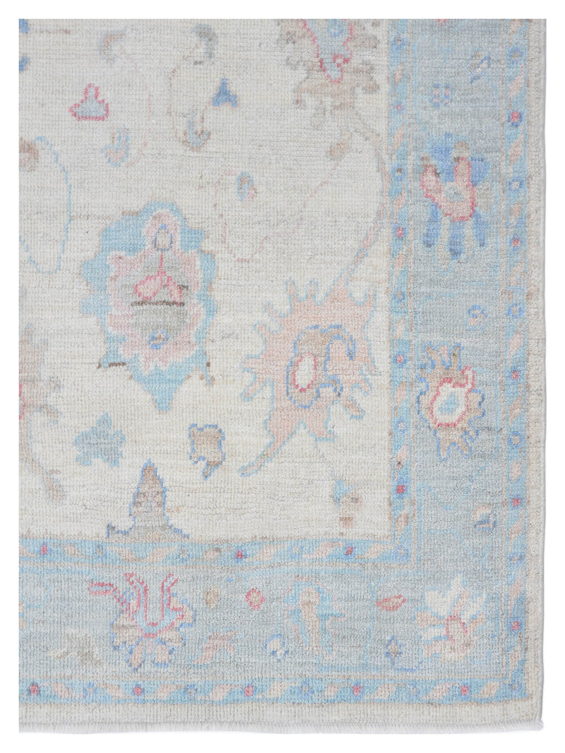 Pacific Ushak Wool Weft 42406 Ivory Grey Transitional Hand Knotted Rug