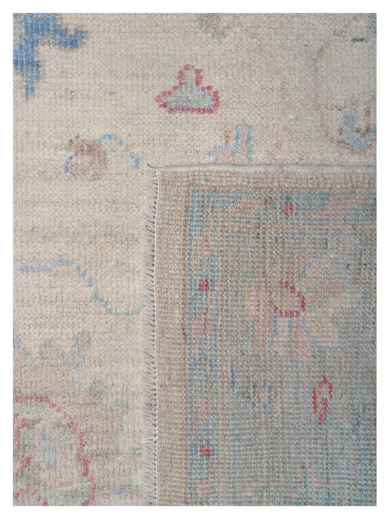 Pacific Ushak Wool Weft 42406 Ivory Grey Transitional Hand Knotted Rug