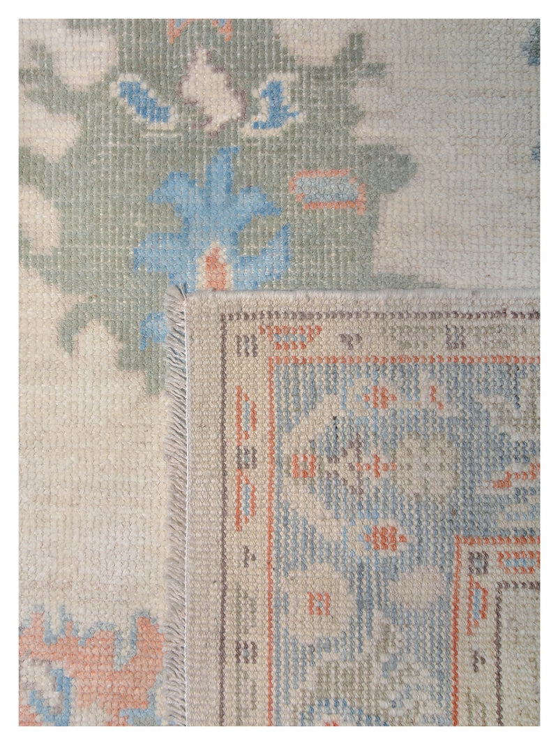 Pacific Ushak Wool Weft 42407 Ivory Grey Transitional Hand Knotted Rug