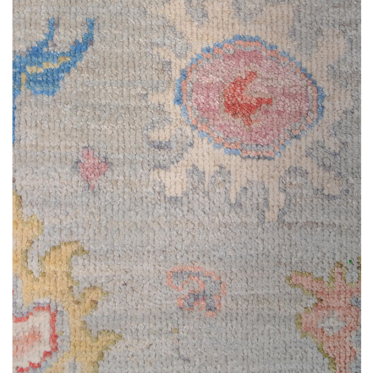 Pacific Ushak Wool Weft 42408 Grey Ivory Transitional Hand Knotted Rug