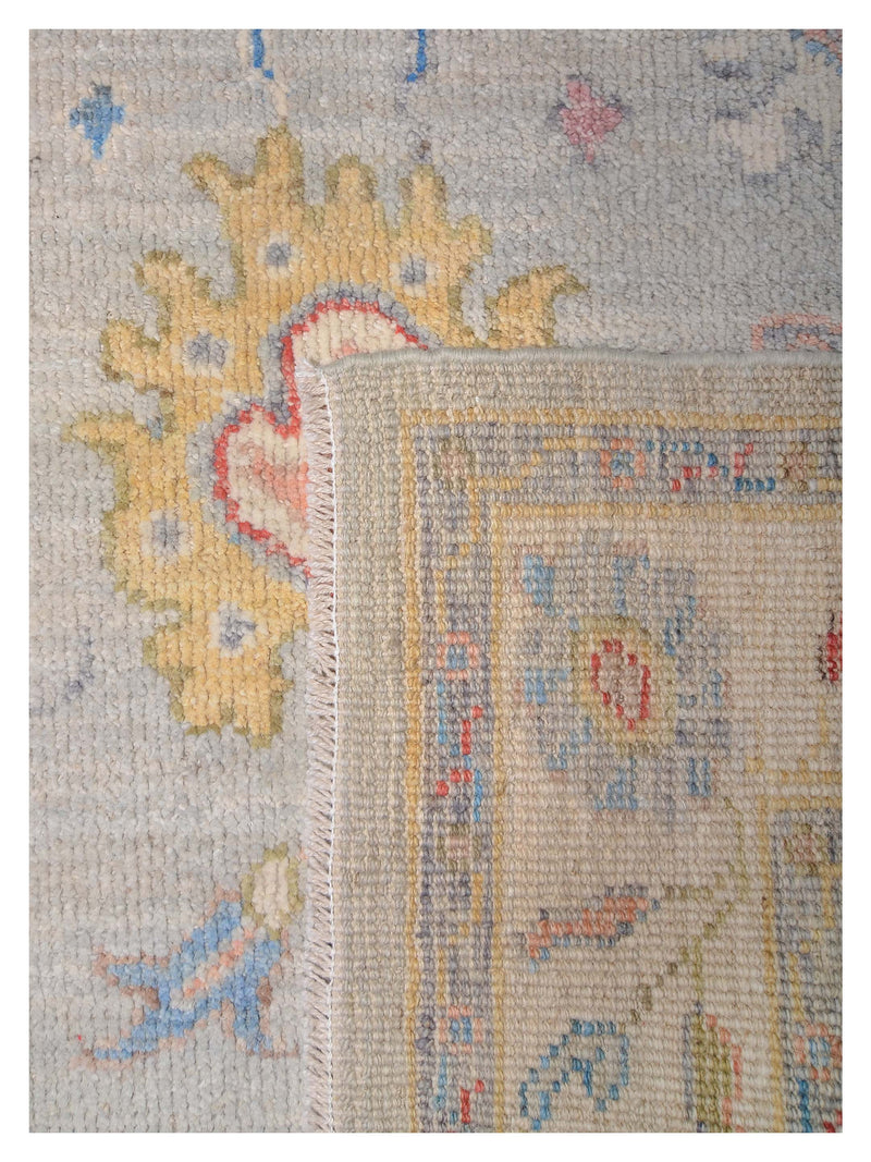 Pacific Ushak Wool Weft 42408 Grey Ivory Transitional Hand Knotted Rug