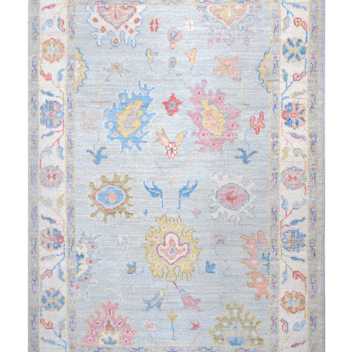 Pacific Ushak Wool Weft  Grey Ivory Transitional
