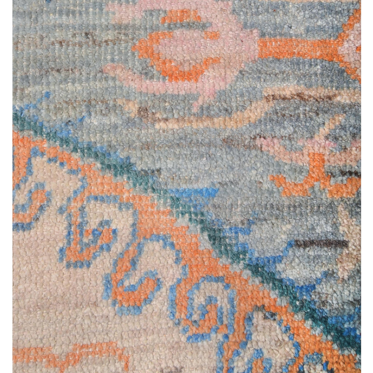 Pacific Ushak Wool Weft 42409 Grey Blue Transitional Hand Knotted Rug