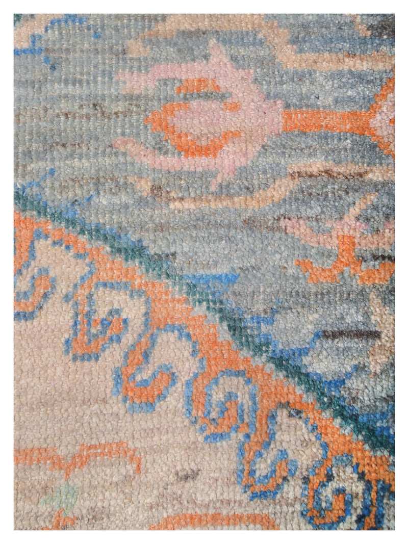 Pacific Ushak Wool Weft 42409 Grey Blue Transitional Hand Knotted Rug