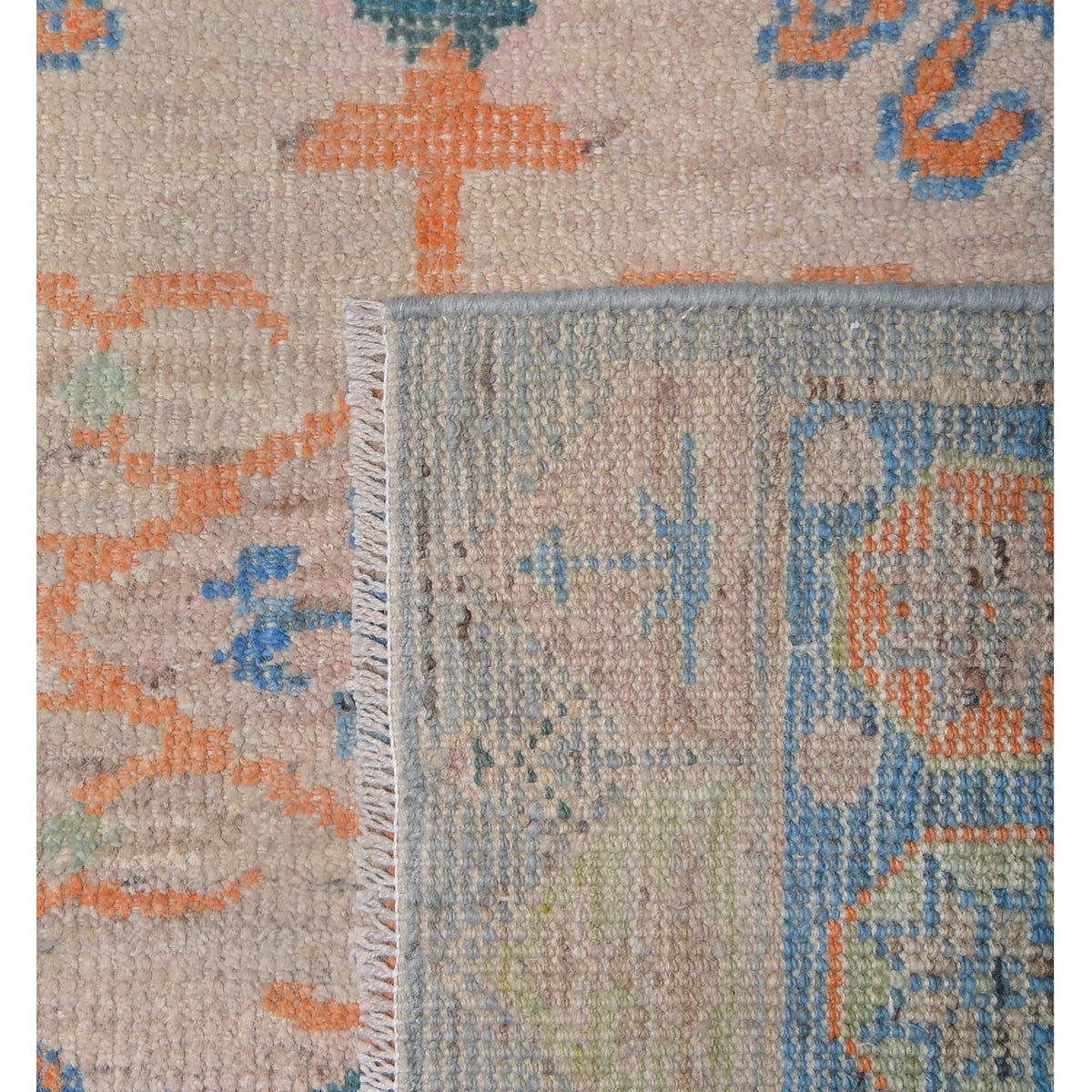 Pacific Ushak Wool Weft 42409 Grey Blue Transitional Hand Knotted Rug